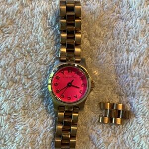 Marc by Marc Jacobs Pink Dial Gold Watch